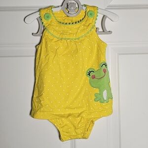 Carter's Yellow Polka Dot Baby Romper with Frog